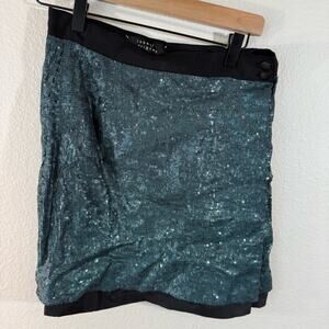 ROBERT RODRIGUEZ Black and Blue Sequin Skirt